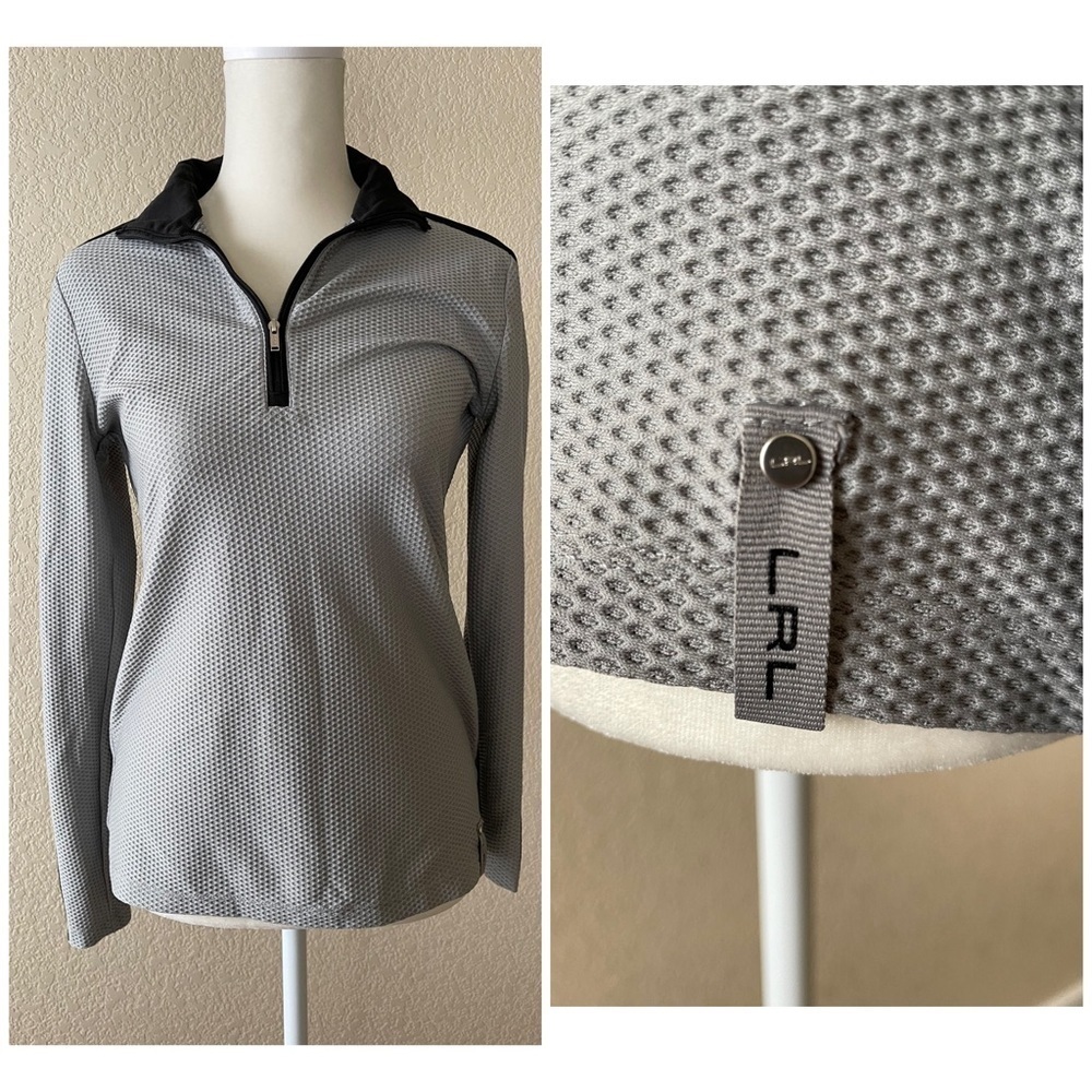 Lauren Ralph Lauren grey waffle half zip - PS